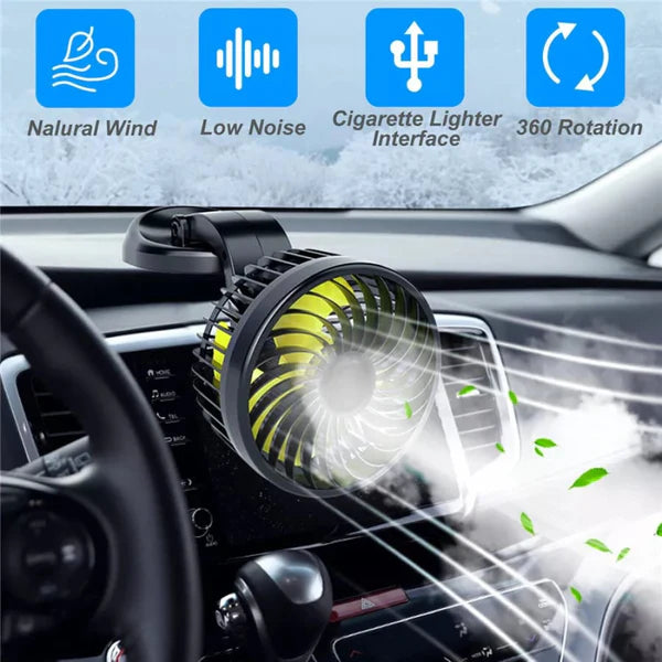 360 Rotatable Car Portable Fan