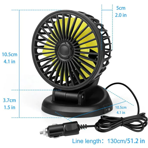 360 Rotatable Car Portable Fan
