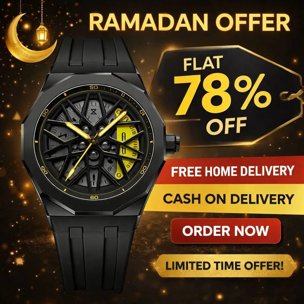 3D Rim Hub Sports Watch for Men