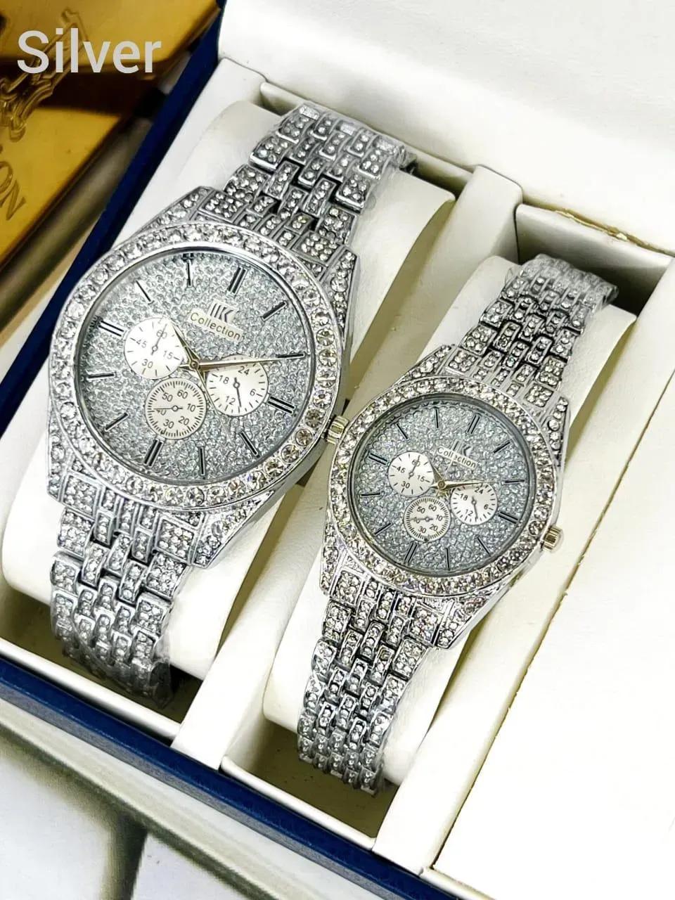 Couple Analog Watches Set - 2 Pcs For Men & Women