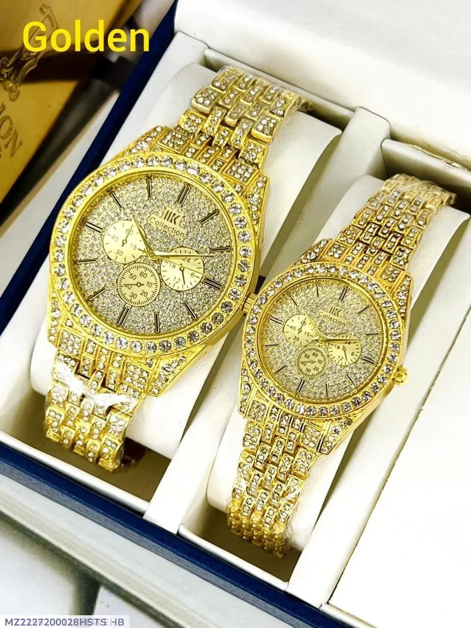 Couple Analog Watches Set - 2 Pcs For Men & Women