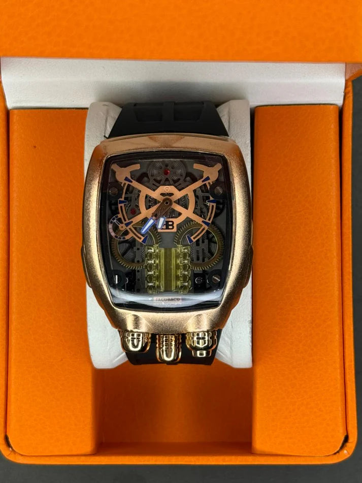 Bugatti Chiron Tourbillon Baguette | Rose Gold Jacob & Co.